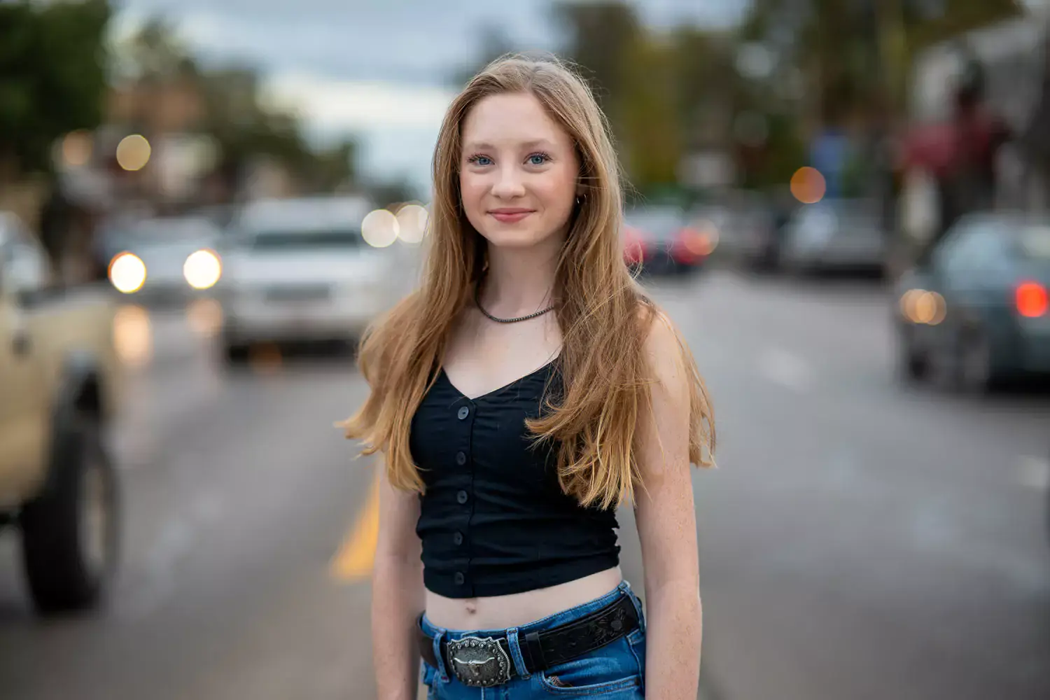 Portrait of a young woman taken with the Viltrox 85mm f/1.8 Mark II STM lens, highlighting bokeh and subject isolation.